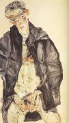 Egon Schiele Self-Portrait in Black Cloak (mk12) France oil painting artist